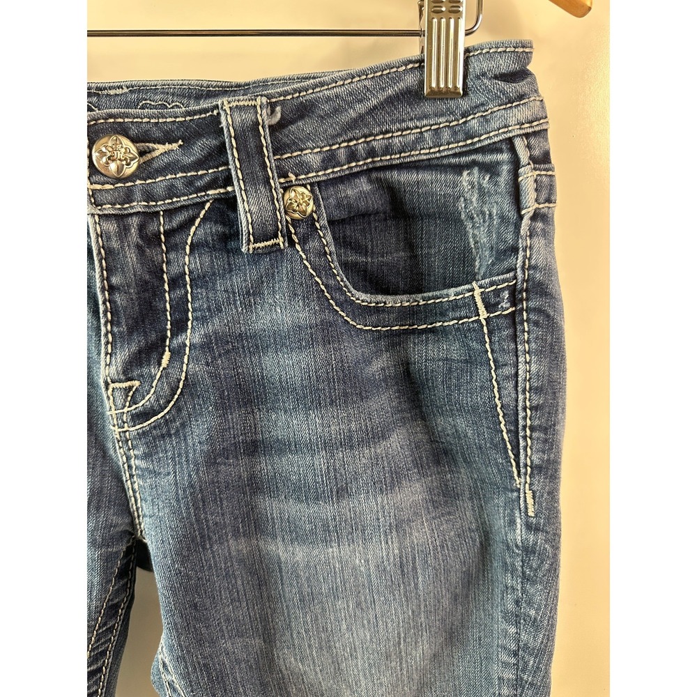 Miss Me Mid Rise Skinny Jeans Size 28 Zebra Sequin Studded Flap Pocket Denim - Picture 5 of 16